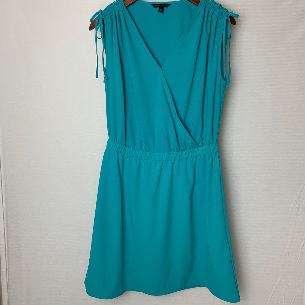 BANANA REPUBLIC Faux Wrap Tie Shoulder Dress